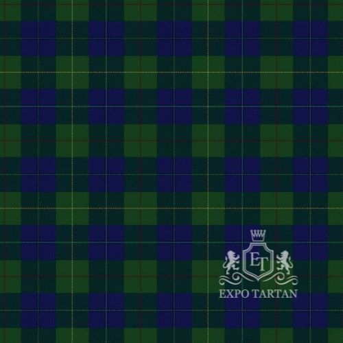 Men's Cambridge Swatch showing a deep blue and forest green sett, intricately intersected by fine pale blue, black, red, and yellow lines