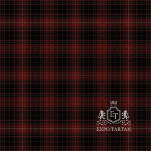 Men's Canterbury Swatch showing a deep burgundy and black sett, intricately intersected by dark green bands and fine white and yellow line