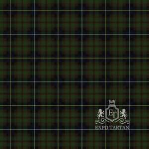 Men's Carinthian National Swatch showing a green and navy sett, intricately intersected by burgundy bands and fine yellow and white overcheck