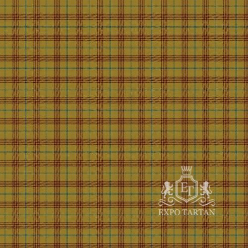 Men's Catalan Swatch showing a golden ochre sett, intricately intersected by red bands and fine blue and green overchecks
