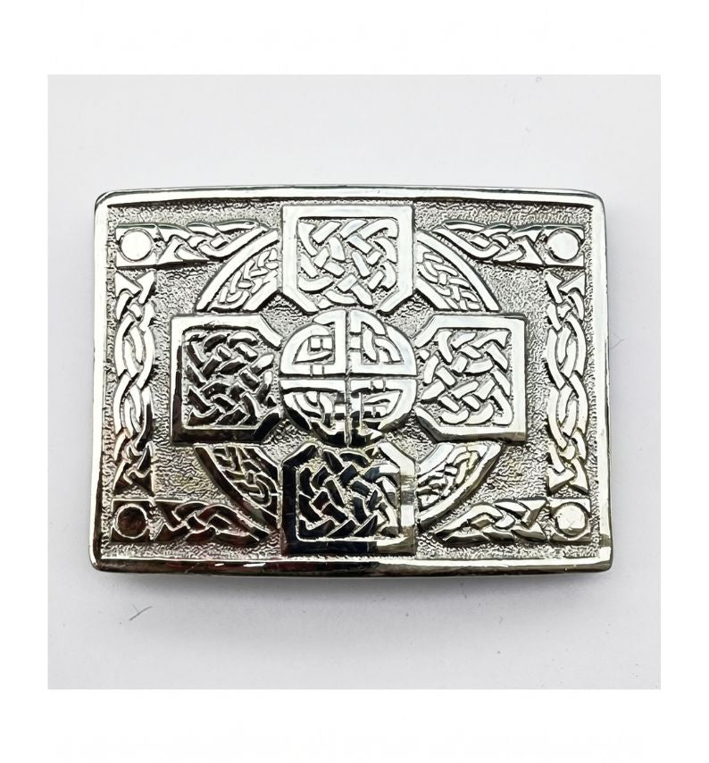 Celtic Cross Silver Kilt Belt Buckle