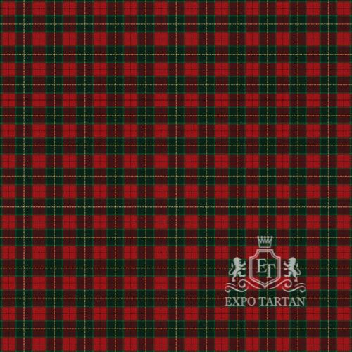 Men's Christmas Swatch showing a dark red and forest green sett, intricately intersected by fine yellow overcheck
