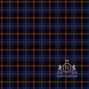 Men's City of Rome Pipe Band Swatch showing a dark navy and black sett, intricately intersected by bright yellow and maroon overchecks