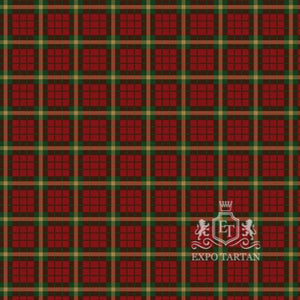 Men's Claus of the North Pole Swatch showing a vibrant red and forest green sett, intricately intersected by golden-yellow overcheck
