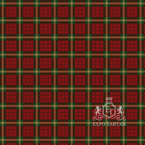 Men's Claus of the North Pole Swatch showing a vibrant red and forest green sett, intricately intersected by golden-yellow overcheck