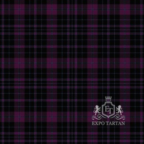 Men's Clergy Swatch Kilt a deep black and purple sett, intricately intersected by subtle tonal overchecks