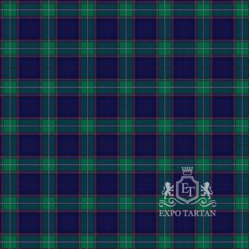 Men's Coldstream Swatch showing a navy and green sett, intricately intersected by red and light blue overchecks