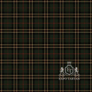 Men's Cornish Countryside Swatch showing a dark green and black sett, intricately intersected by golden yellow and fine red overchecks