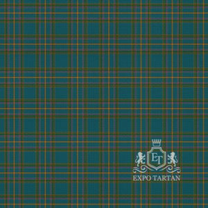 Men's Craven County Swatch showing a deep teal sett, intricately intersected by olive green bands, purple lines, and golden-yellow overchecks