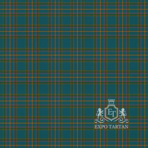 Men's Craven County Swatch showing a deep teal sett, intricately intersected by olive green bands, purple lines, and golden-yellow overchecks
