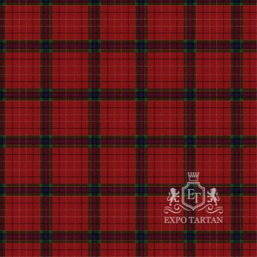 Men's Cromdale Swatch showing a vibrant red sett, intricately intersected by forest green, deep blue-purple, and fine yellow and black overchecks