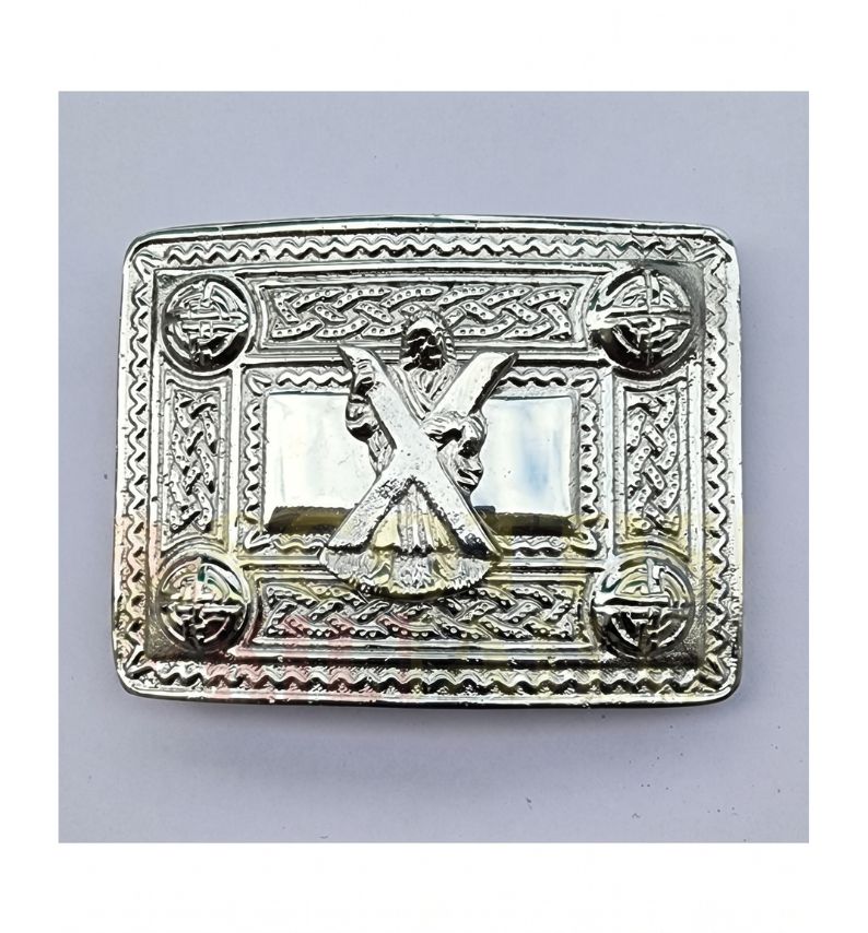 Cross Badge Silver Kilt Belt Buckle