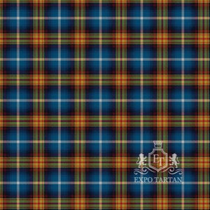 Men's Declaration of Scottish Independence Swatch showing a vibrant blue and deep navy-black sett, intricately intersected by golden-yellow, red, and crisp white overcheck
