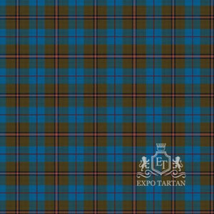 Men's Deeside Royal Swatch showing a royal blue and earthy olive-green sett, intricately intersected by bright red and crisp white overcheck