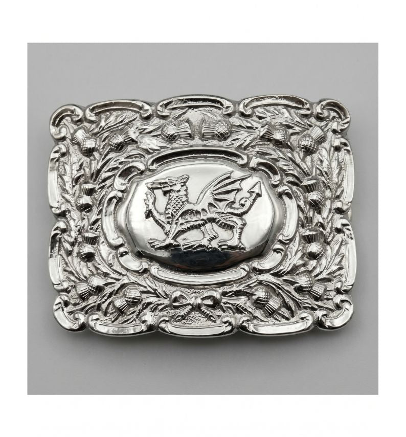 Dragon Badge Silver Kilt Belt Buckle