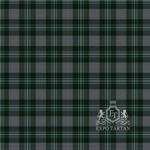 Men's Drumin Swatch showing a dark green and grey sett, intricately intersected by crisp white and subtle red overcheck