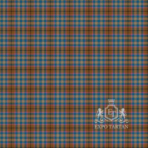 Men's Edinburgh 900 Swatch showing a warm amber-brown, vibrant teal-blue, and rose-pink sett, intricately intersected by golden-tan, white, and black overcheck