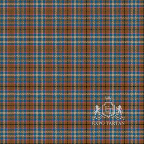 Men's Edinburgh 900 Swatch showing a warm amber-brown, vibrant teal-blue, and rose-pink sett, intricately intersected by golden-tan, white, and black overcheck
