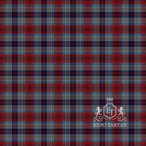 Men's Edinburgh Military Tattoo Swatch showing a vibrant crimson red, deep navy blue, and slate grey sett, intricately intersected by crisp white overcheck