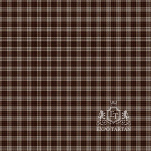 Men's Elgin Swatch showing a deep espresso brown, rich black, and warm taupe-grey sett, intricately intersected by crisp beige-tan and subtle rust-brown overcheck