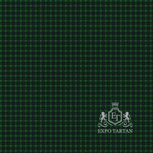 Men's Elphinstone Swatch showing a deep forest green and rich black sett, intricately intersected by dark charcoal and subtle pine green overcheck
