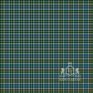 Men's Feis Ile Swatch showing a vibrant blue, forest green, and warm beige sett, intricately intersected by golden-yellow and dark charcoal overcheck