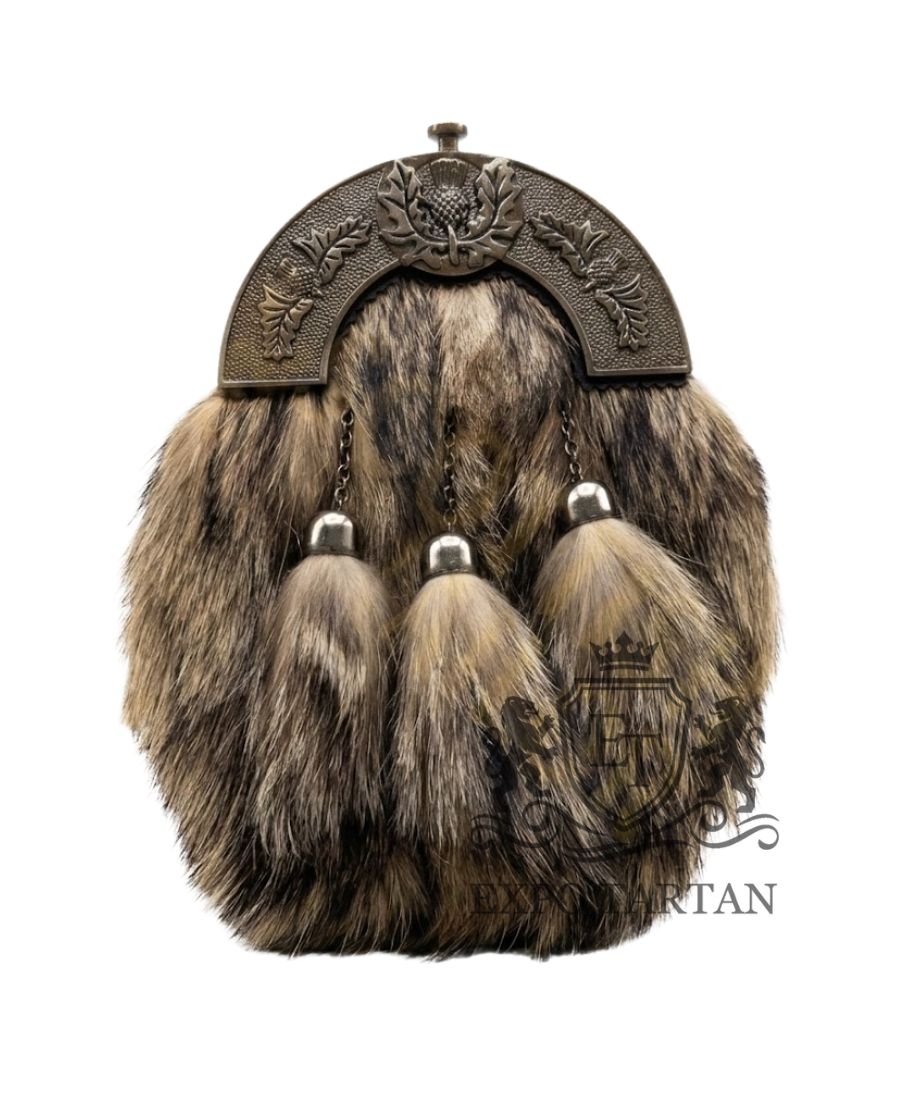 Fox Fur Full Dress Sporran With Antique Cantle 