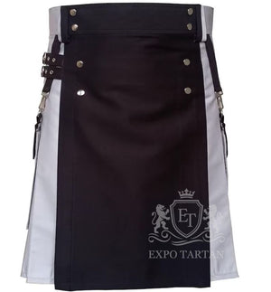Handmade Black & Grey Utility Kilt