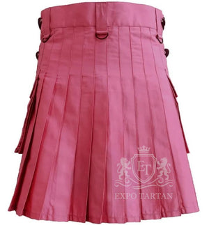 Pink Cotton Utility Deluxe Kilt
