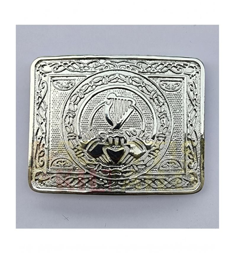 Harp Claddagh Silver Kilt Belt Buckle