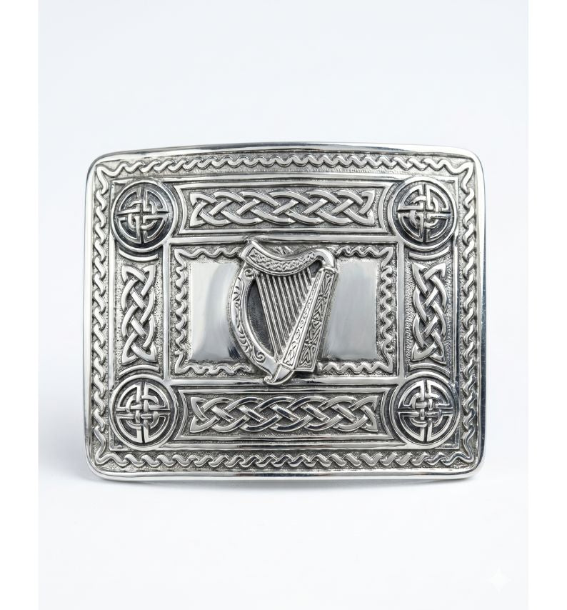 Irish Harp Badge Silver Kilt Belt Buckle