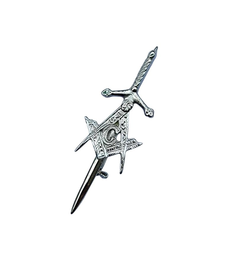 Masonic Badge Silver Kilt Pin