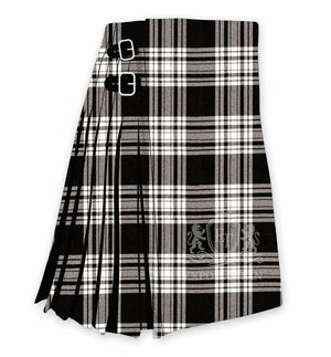 Menzies Black & White Modern Tartan Kilt 