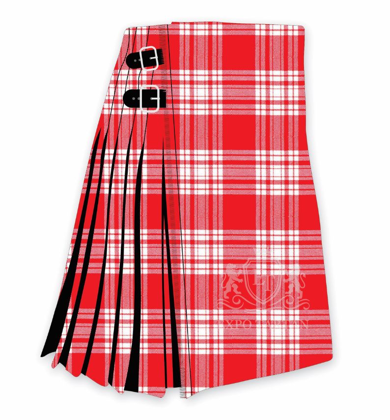 Menzies Red & White Modern Tartan Kilt 
