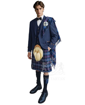 Navy Argyll Kilt Outfit With Heritage Of Scotland Tartan Kilt