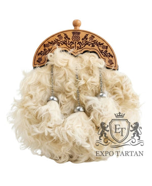 Persian Lamb Skin Dress Sporran With Wood Finish Thsitle Cantle