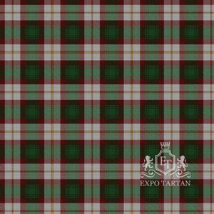 Men's Prince Edward Island Dress Swatch showing deep rust red and forest green with a golden-yellow and white overcheck