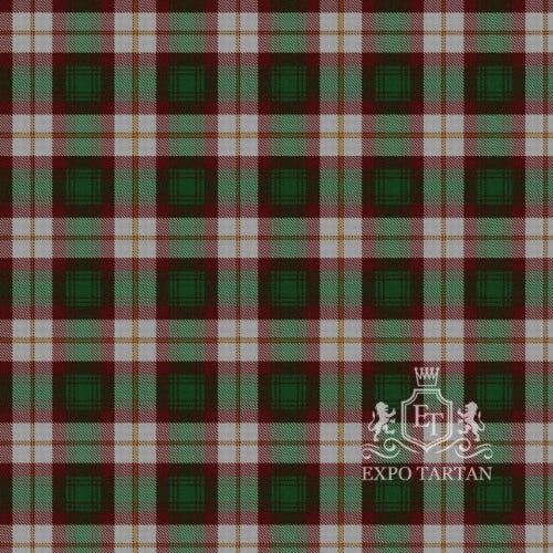 Men's Prince Edward Island Dress Swatch showing deep rust red and forest green with a golden-yellow and white overcheck