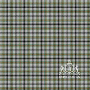 Men's Puffin Tartan Kilt showing a light grey sett with black and brown bands, accented by a green and white overcheck