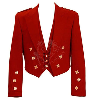 Red Prince Charlie Kilt Jacket With Vest