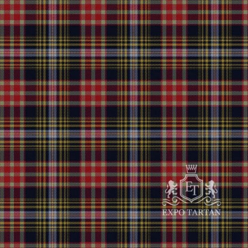Men's Royal Lyceum Theatre Swatch showing a deep navy sett, intersected by thick red bands and fine light blue and gold lines