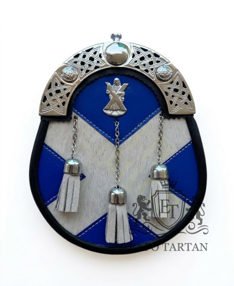 Scotland Flag Full Dress Sporran Chrome Finish