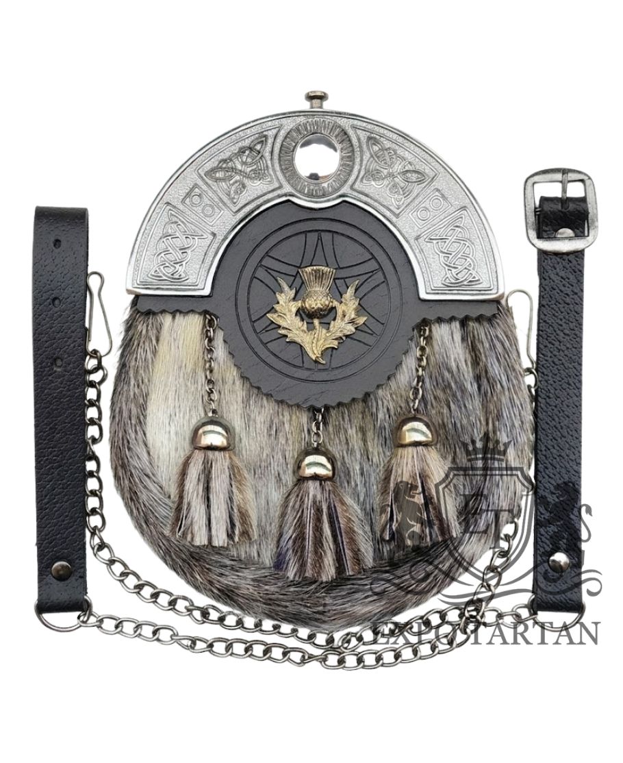 Seal Skin With Antique Finish Kilt Sporran
