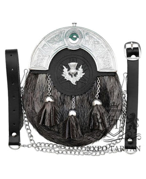 Seal Skin With Silver Finish Kilt Sporran