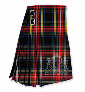 Stewart Black Modern Tartan Kilt