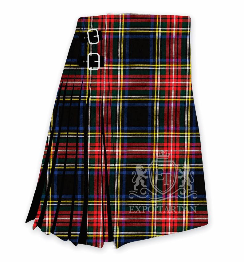 Stewart Black Modern Tartan Kilt
