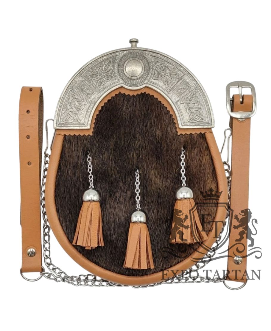 Tan Leather With Brown Seal Kilt Sporran