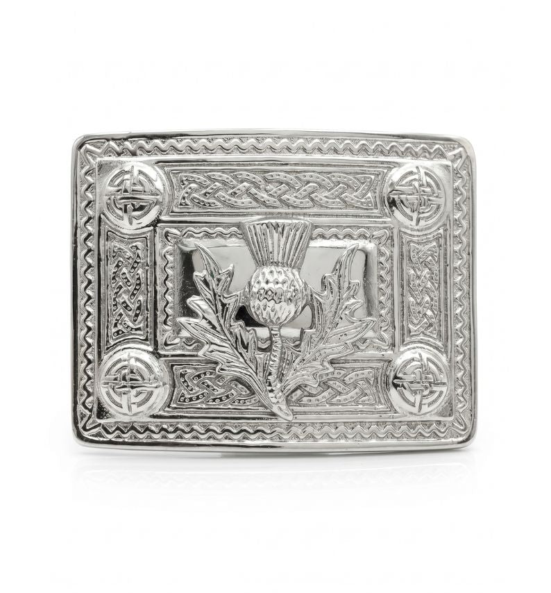 Thistle Badge Silver Kilt Belt Buckle