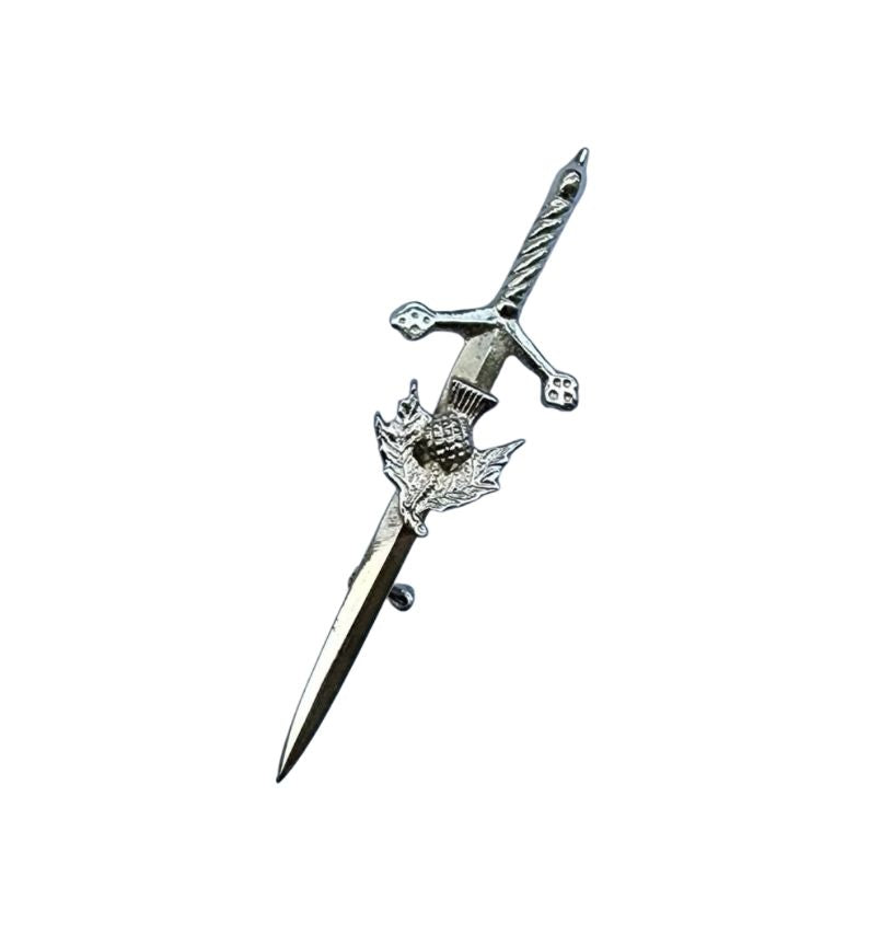 Thistle Badge Silver Kilt Pin